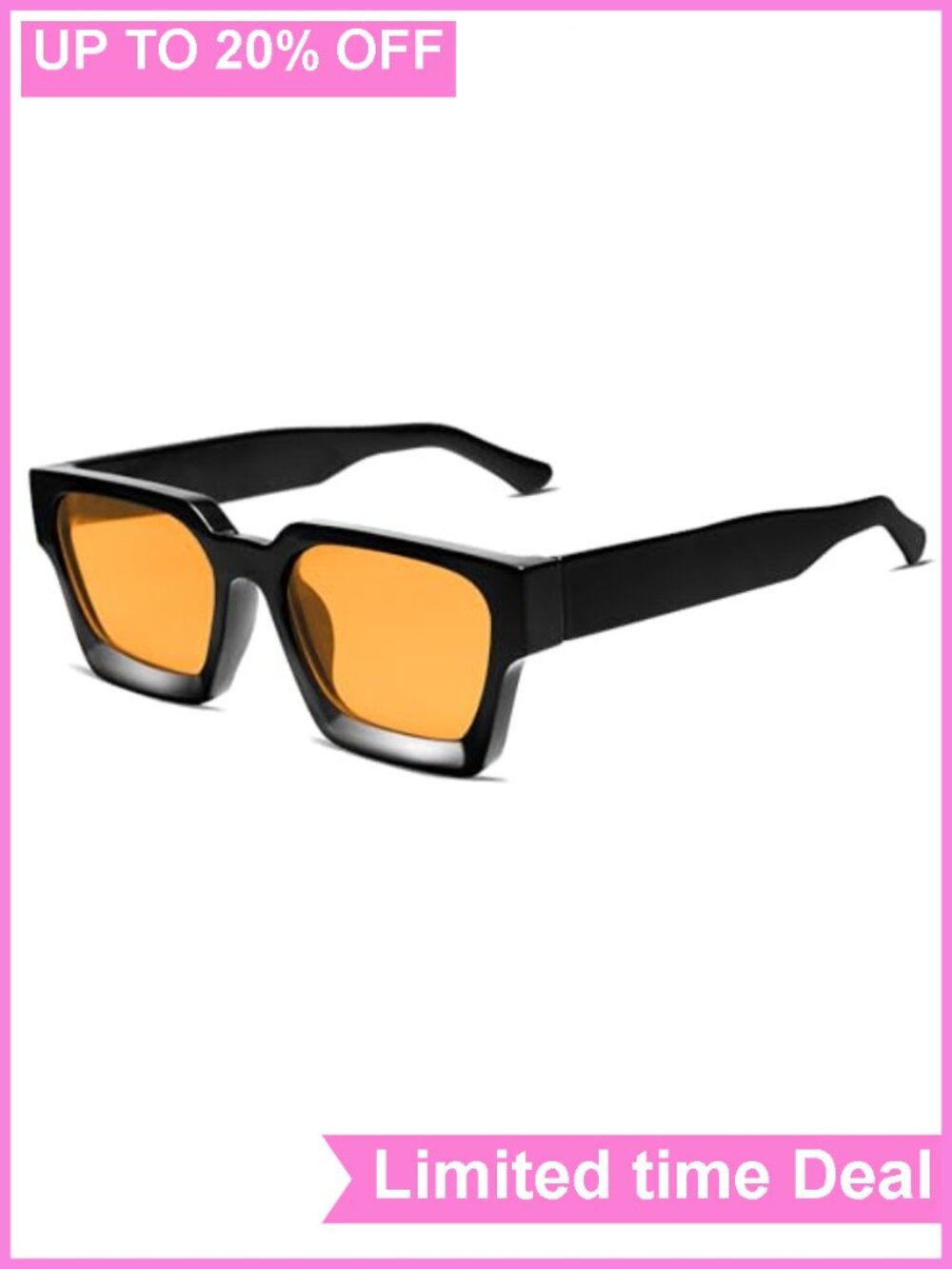 Retro Chunky Square Sunglasses UV400 for Men Women
